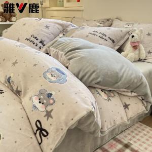 Yalu Пододеяльник 180х220 см из утолщенного молочного вельвета, цвет Schnauzer Gray