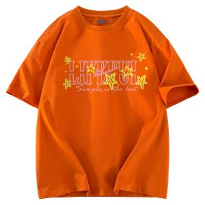 Футболка с рукавом дроп-шоулдер женская WARRIOR, оранжевый (heavyweight and 100% cotton)