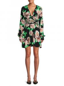 Мини-платье Nami с корсетом и завязками Afrm, цвет Black Multicolor