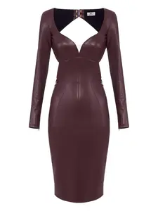 Макси-платье с вырезами Elisabetta Franchi, коричневый