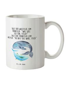 Детская кружка с изображением кита и тунца и надписью белого цвета Mr. & Mrs. Panda