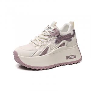 QITUMAUL Женские кроссовки платформы низкие таро фиолетовые[высота платформы 7 см], цвет Taro Purple[Platform Height Increasing 7cm]