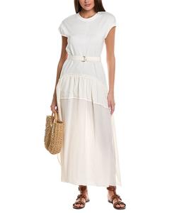 3.1 Платье-футболка Phillip Lim в смешанной технике 3.1 Phillip Lim, белый