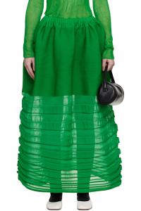 Вязаная юбка миди «Декабрь» Issey Miyake, зеленый