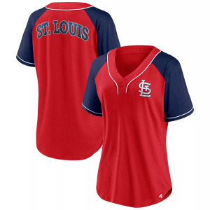 Женская красная футболка Fanatics St. Louis Cardinals Ultimate Style с v-образным вырезом реглан Fanatics