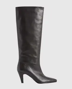 Женские высокие кожаные сапоги Claudie Pierlot, черный