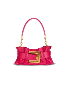 Мини-сумка Anthem на плечо из телячьей кожи Balmain, желтый/хаки/розовый