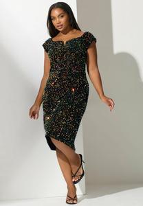 Платье Yours Clothing MIDI, Jet Black/Anthracite