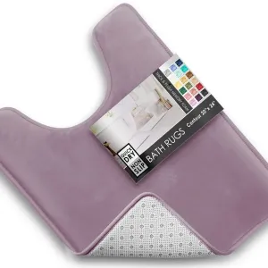 Нескользящий, ультрамягкий плюшевый коврик для ванной из пенополиуретана с эффектом памяти - контурный, 61 смx51 см Clara Clark, пыльно-фиолетовый