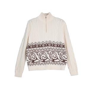 ELLE Свитер женский бежевый Stand Collar Moderate Others