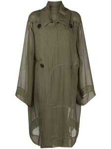 Rick Owens шелковый тренч, зеленый