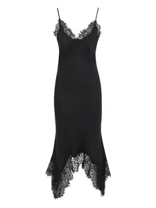 Шелковое миди-платье Gold Hawk, черный