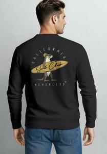 Толстовка Neverless PULLOVER MIT BACKPRINT SURFER MOTIV CALIFORNIA, Schwarz/Black