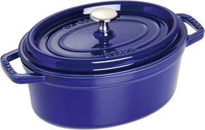 Жарочная кастрюля Staub 1102391, овальная, чугунная, темно-синяя