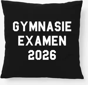 Подушка Huuraa, Экзамен по гимнастике 2026, Выпускной, Швеция, подарок, 40x40 см, с наполнителем, черный хлопок, украшение к экзамену по гимнастике 2026 Hellweg Druckerei