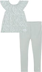 Комплект из 2 предметов: туника и леггинсы Calvin Klein для девочек, Mercury/Egret