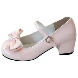 WUJI Женские туфли Мэри Джейн на массивном каблуке черные, цвет Black