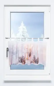 Штора для кафе LYSEL - Lantern Glow (Ш x В) 120 см * 45 см, белая/разноцветная Lysel