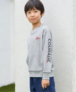 Толстовка с воротником-стойкой, карманами, рукавами и логотипом (120~160 см) Ikka, цвет Moku Gray