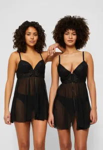 Сексуальная ночная рубашка-пеньюар с эффектом пуш-ап Lascana, Black