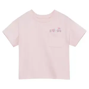 Футболка с карманом для девочек 2-16 лет Meet and Greet Lands' End, цвет almond blossom