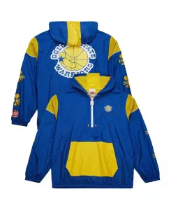 Мужская и женская ветровка Royal Golden State Warriors Hardwood Classics Team OG 3.0 с полузастежкой-молнией Mitchell & Ness