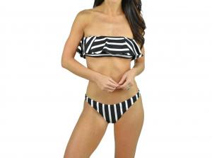 Полосатый бикини-низ St. Lucia черного/цвета слоновой кости MILLY