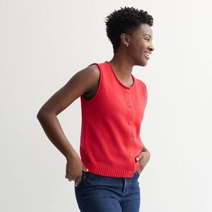 Женский жилет-свитер с круглым вырезом на пуговицах Sonoma Goods For Life, цвет garden poppy