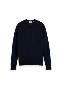 Мужской вязаный свитер Essentials Crewneck, шерсть мериноса, круглый вырез, однотонный SCOTCH & SODA, темно-синий