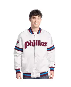 Мужская белая бейсбольная куртка Philadelphia Phillies Cooperstown Scout на молнии Starter