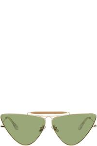 Золотые солнцезащитные очки «кошачий глаз» Marni