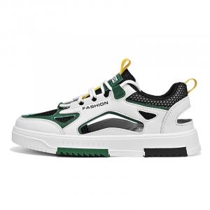 Износостойкие дышащие низкие детские кроссовки для скейтбординга для подростков Kung Fu partners, белый/зеленый