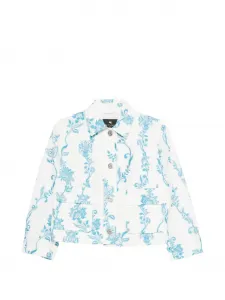 Куртка с накладными карманами и цветочной вышивкой Etro, белый