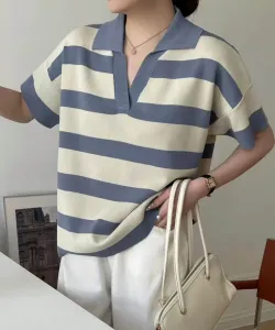 Топ с V-образным вырезом и широкими полосками Aimoha - Select -, цвет Blue