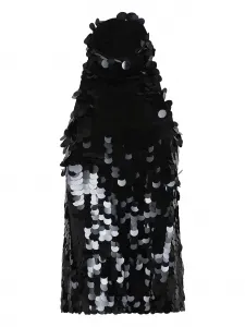 Топ с пайетками и вырезом халтер P.A.R.O.S.H., черный