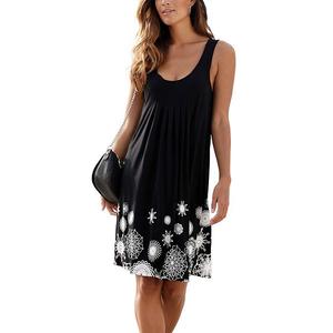 Женское платье без рукавов с принтом Lascana, Black Printed