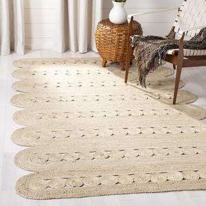 Ковер SAFAVIEH, 153 x 244 см, Natural Fiber Collection, Ivory, ручное плетение в деревенском стиле, джут, идеально для помещений с высокой проходимостью в гостиной, спальне (NF365A)