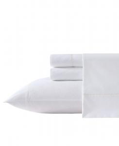 Комплект постельного белья из хлопкового перкаля (200 нитей на дюйм), 3 предмета, размер twin. Laura Ashley, Ivory Scallop Embroidered