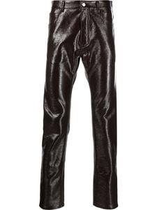 Courrèges глянцевые брюки скинни, коричневый