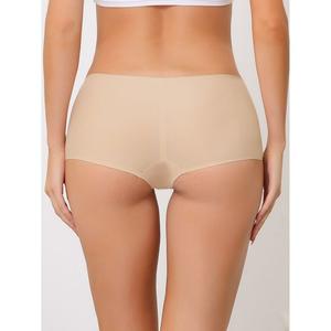 Женские шорты для мальчиков, нижнее белье, невидимые эластичные однотонные трусики без подкладки со средней посадкой ALLEGRA K, черный