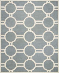 SAFAVIEH Chatham Collection ковер 244 x 305 см ручной работы Blue/Ivory CHT739B геометрический премиум шерстяной
