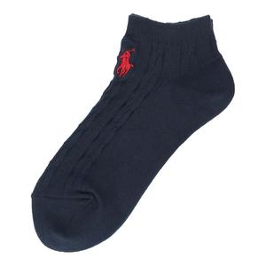 Женские носки POLO RALPH LAUREN длиной до колена с вышивкой спереди и узором «косичка», цвет 68. Navy