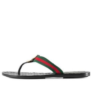 Тапочки gg thong web sandal 'black' Gucci, черный