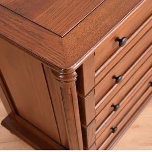 Yu Senyi Комод из массива красного дуба, деревянная конструкция «шип-паз», винтажный стиль кантри, 6 ящиков, цвет светлый орех