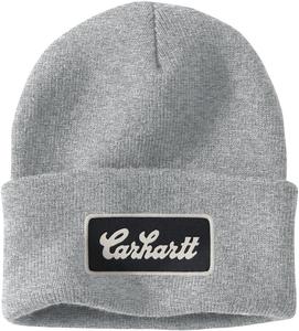 Carhartt мужская вязаная шапка с манжетом и нашивкой, Heather Gray