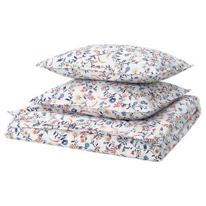 Пододеяльник и 2 наволочки, белые разноцветные/цветочный узор, 240x220/50x60 см IKEA Brudkrusbär