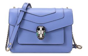 Серпенти Форевер Кожаная Сумка Через Плечо, Женская Сумка Через Плечо Лавандовая BVLGARI