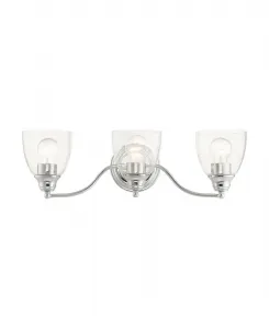 Настенный светильник Montgomery с тремя плафонами для ванной комнаты Livex, хром