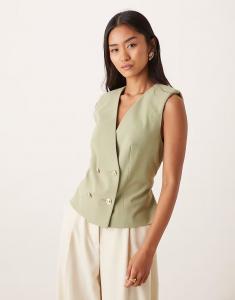 Жилет с завязкой цвета хаки Asos Design