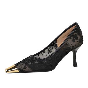 Туфли на тонком каблуке, высокие, 7 см, женские YAFEI XUANYU, Black